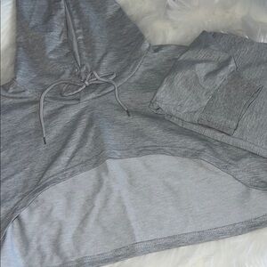 Gray Cropped Hoodie